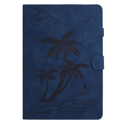 For Samsung Galaxy Tab S9 X710/X716B/X718U Coconut Tree Embossed Smart Leather Tablet Case(Blue) - Galaxy Tab S9 Cases by PMC Jewellery | Online Shopping South Africa | PMC Jewellery | Buy Now Pay Later Mobicred