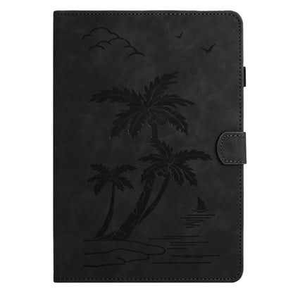 For Samsung Galaxy Tab S9 FE X510/X516B Coconut Tree Embossed Smart Leather Tablet Case(Black) - Galaxy Tab S9 FE by PMC Jewellery | Online Shopping South Africa | PMC Jewellery | Buy Now Pay Later Mobicred