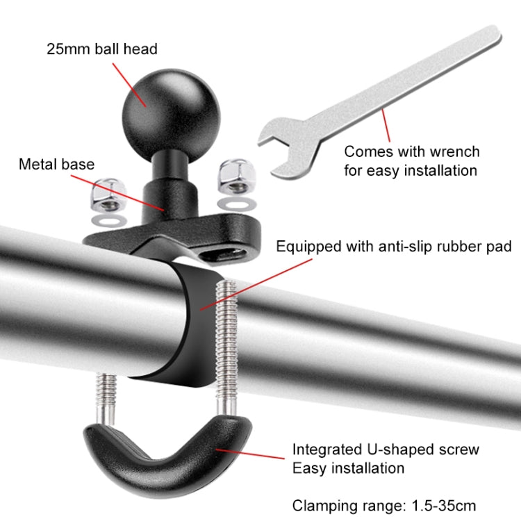 9 in 1 Dual-Link Crabs Selfie Stick Kit Motorcycle Clamps Handlebar Fixed Mount - Holder by PMC TechLife | Online Shopping South Africa | PMC TechLife | Buy Now Pay Later Mobicred