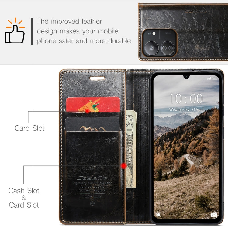 For Xiaomi Redmi 13C CaseMe 003 Crazy Horse Texture Flip Leather Phone Case(Coffee) - Xiaomi Cases by CaseMe | Online Shopping South Africa | PMC Jewellery | Buy Now Pay Later Mobicred