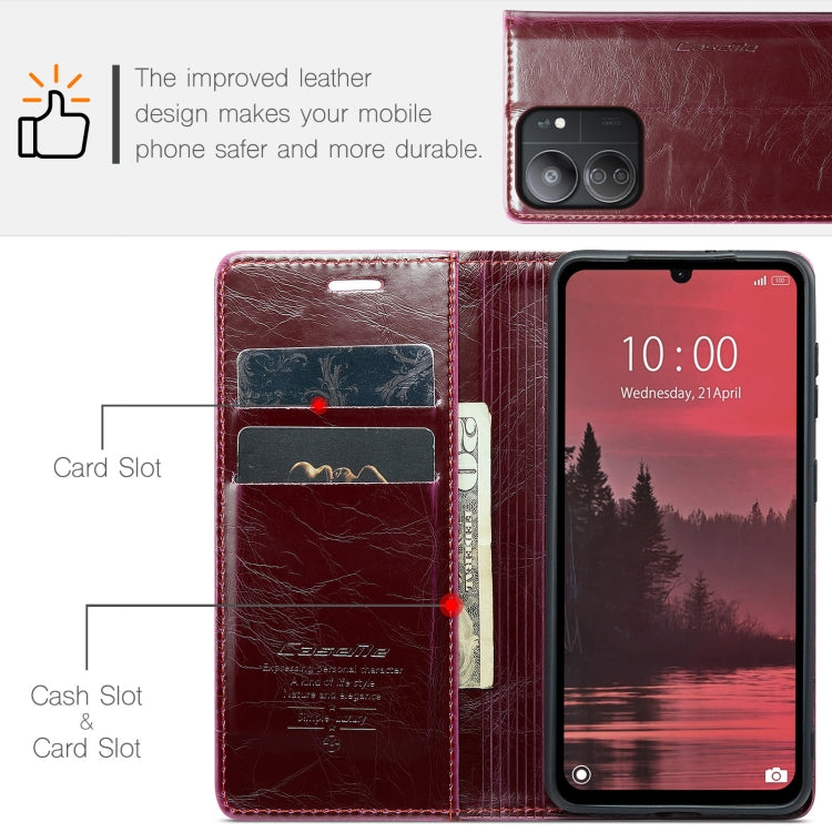 For Xiaomi Redmi 13C CaseMe 003 Crazy Horse Texture Flip Leather Phone Case(Mulberry Red) - Xiaomi Cases by CaseMe | Online Shopping South Africa | PMC Jewellery | Buy Now Pay Later Mobicred