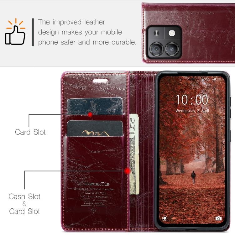 For Xiaomi Redmi Note 13 5G CaseMe 003 Crazy Horse Texture Flip Leather Phone Case(Mulberry Red) - Xiaomi Cases by CaseMe | Online Shopping South Africa | PMC Jewellery | Buy Now Pay Later Mobicred