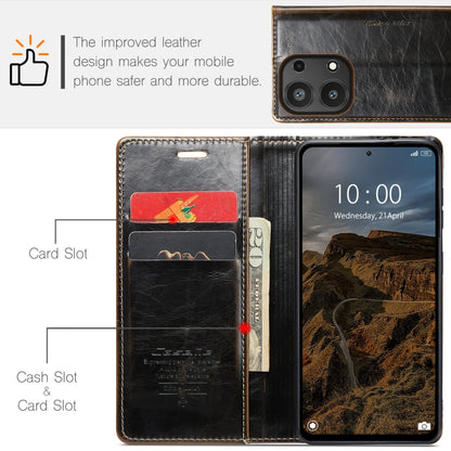 For Xiaomi Redmi Note 13 Pro 4G CaseMe 003 Crazy Horse Texture Flip Leather Phone Case(Coffee) - Xiaomi Cases by CaseMe | Online Shopping South Africa | PMC Jewellery | Buy Now Pay Later Mobicred