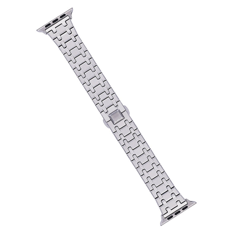 For Apple Watch SE 44mm Double T Stainless Steel Watch Band(Silver) - Watch Bands by PMC TechLife | Online Shopping South Africa | PMC TechLife