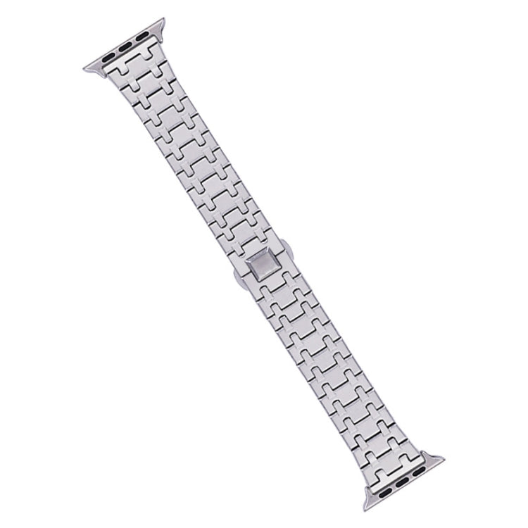 For Apple Watch Series 3 38mm Double T Stainless Steel Watch Band(Silver) - Watch Bands by PMC Jewellery | Online Shopping South Africa | PMC Jewellery