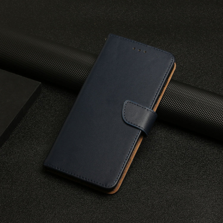 For TCL 502 Genuine Leather Fingerprint-proof Flip Phone Case(Blue) - TCL by PMC TechLife | Online Shopping South Africa | PMC TechLife | Buy Now Pay Later Mobicred