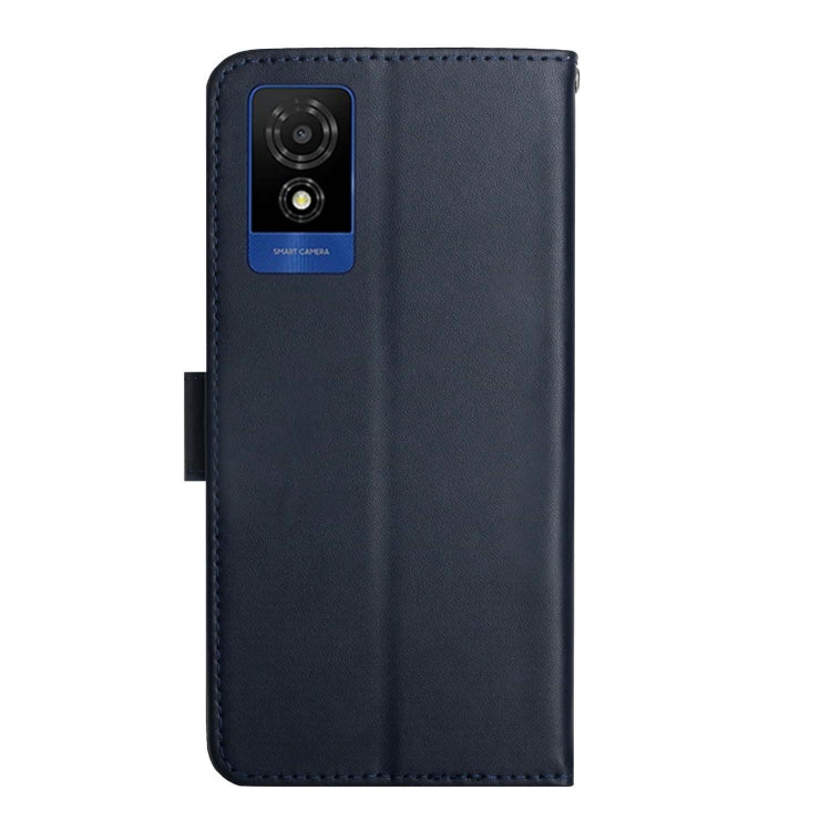 For TCL 502 Genuine Leather Fingerprint-proof Flip Phone Case(Blue) - TCL by PMC TechLife | Online Shopping South Africa | PMC TechLife | Buy Now Pay Later Mobicred
