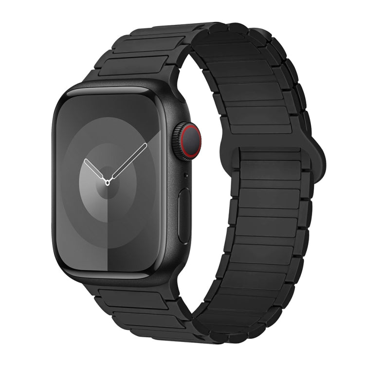 For Apple Watch SE 2022 40mm I-Shaped Magnetic Silicone Watch Band(Black) - Watch Bands by PMC Jewellery | Online Shopping South Africa | PMC Jewellery