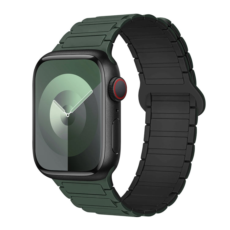 For Apple Watch 42mm I-Shaped Magnetic Silicone Watch Band(Dark Teal Black) - Watch Bands by PMC TechLife | Online Shopping South Africa | PMC TechLife