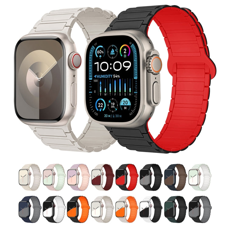 For Apple Watch Series 8 45mm I-Shaped Magnetic Silicone Watch Band(Black) - Watch Bands by PMC TechLife | Online Shopping South Africa | PMC TechLife | Buy Now Pay Later Mobicred