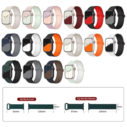 For Apple Watch SE 44mm I-Shaped Magnetic Silicone Watch Band(Black) - Watch Bands by PMC Jewellery | Online Shopping South Africa | PMC Jewellery