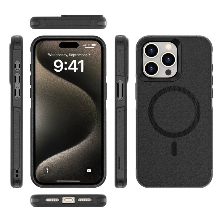 For iPhone 15 Pro Max RedPepper Armor Magsafe PC Hybrid TPU Phone Case(Black) - free shipping - PMC Jewellery - Order now!