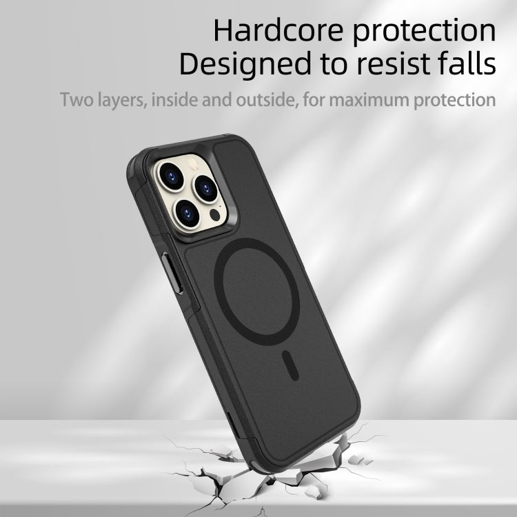 For iPhone 15 Pro RedPepper Armor Magsafe PC Hybrid TPU Phone Case(Black) - iPhone 15 Pro Cases by RedPepper | Online Shopping South Africa | PMC Jewellery | Buy Now Pay Later Mobicred