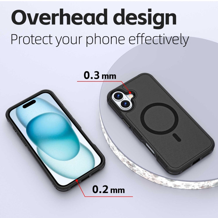 For iPhone 16 Plus RedPepper Armor Magsafe PC Hybrid TPU Phone Case(Black) - iPhone 16 Plus Cases by RedPepper | Online Shopping South Africa | PMC Jewellery | Buy Now Pay Later Mobicred