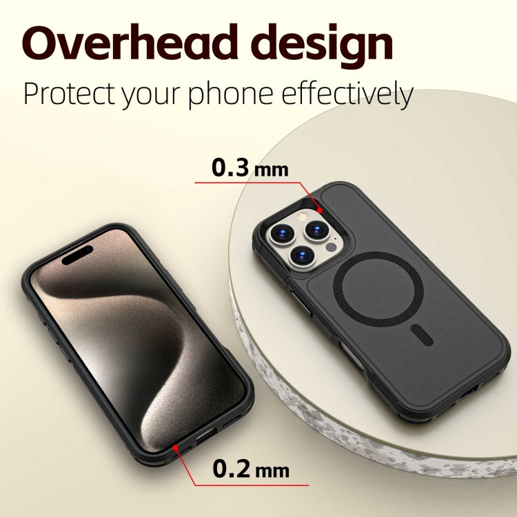 For iPhone 16 Pro Max RedPepper Armor Magsafe PC Hybrid TPU Phone Case(Black) - iPhone 16 Pro Max Cases by RedPepper | Online Shopping South Africa | PMC TechLife | Buy Now Pay Later Mobicred