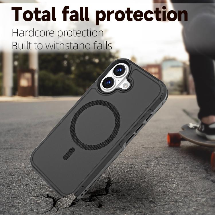 For iPhone 17 RedPepper Armor Magsafe PC Hybrid TPU Phone Case(Black) - free shipping - PMC TechLife - Order now!