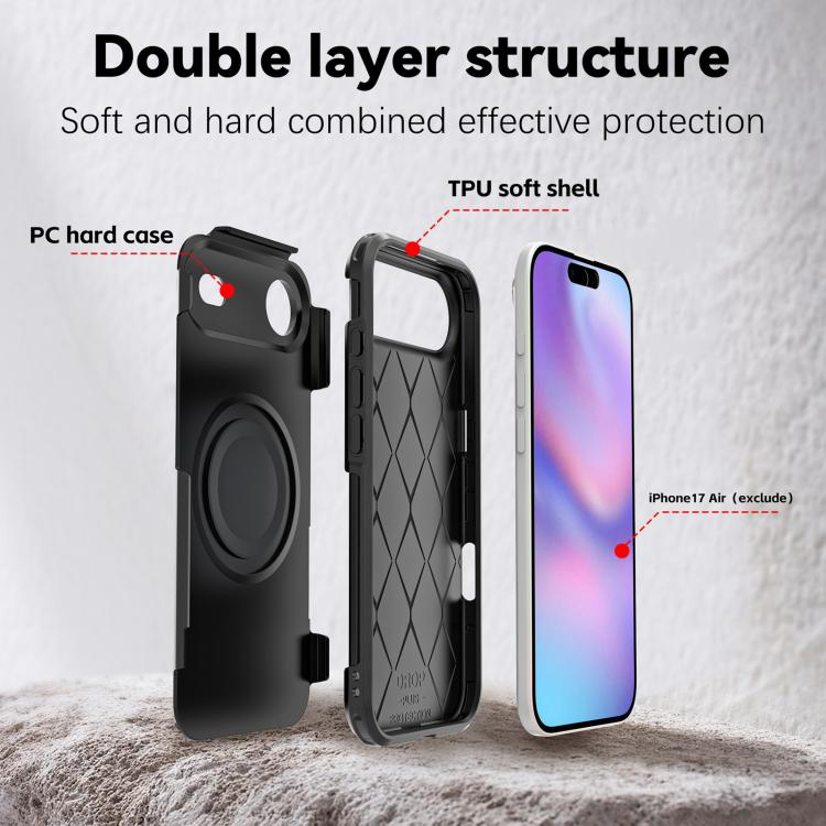 For iPhone 17 Air RedPepper Armor Magsafe PC Hybrid TPU Phone Case(Black) - free shipping - PMC TechLife - Order now!