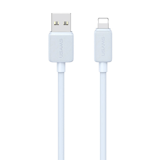 USAMS US-SJ694 USB to 8 Pin 2.4A Striped Fast Charge Data Cable, Length:2m(Blue) - Normal Style Cable by USAMS | Online Shopping South Africa | PMC Jewellery | Buy Now Pay Later Mobicred