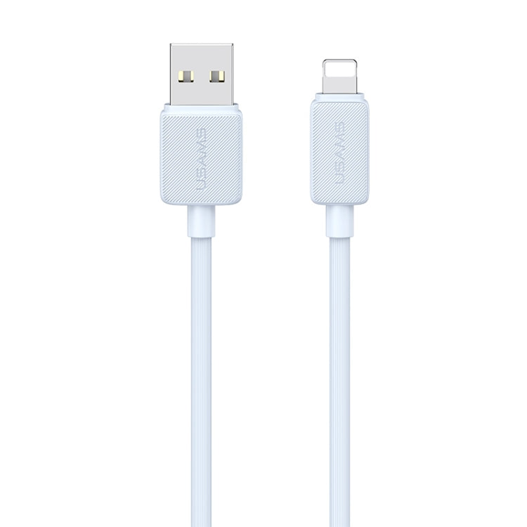 USAMS US-SJ699 USB to 8 Pin 2.4A Striped Fast Charge Data Cable, Length:3m(Blue) - Normal Style Cable by USAMS | Online Shopping South Africa | PMC Jewellery | Buy Now Pay Later Mobicred