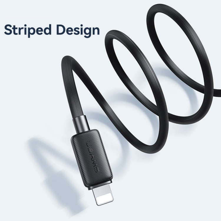 USAMS US-SJ689 USB to 8 Pin 2.4A Striped Fast Charge Data Cable, Length:1m(Blue) - Normal Style Cable by USAMS | Online Shopping South Africa | PMC Jewellery | Buy Now Pay Later Mobicred