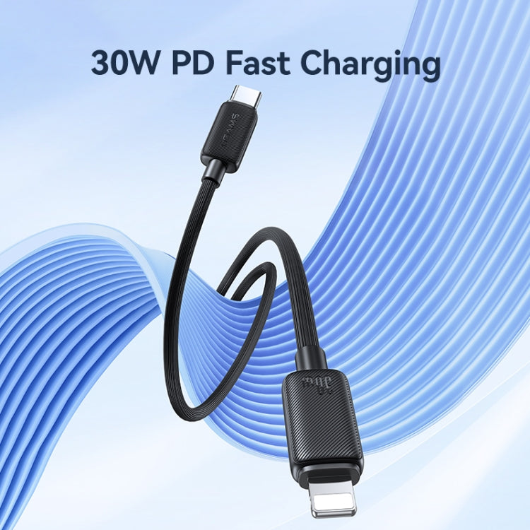 USAMS US-SJ697 USB-C / Type-C to 8 Pin 30W Striped Fast Charge Data Cable, Length:2m(Black) - 2 in 1 Cable by USAMS | Online Shopping South Africa | PMC Jewellery | Buy Now Pay Later Mobicred