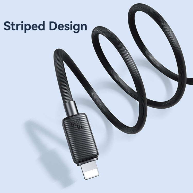USAMS US-SJ697 USB-C / Type-C to 8 Pin 30W Striped Fast Charge Data Cable, Length:2m(White) - free shipping - PMC Jewellery - Order now!