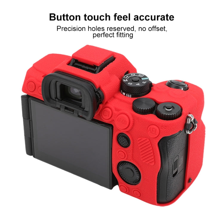 For Sony ILCE7RM5 / A7R5 Litchi Texture Soft Silicone Protective Case(Red) - Protective Case by PMC Jewellery | Online Shopping South Africa | PMC Jewellery