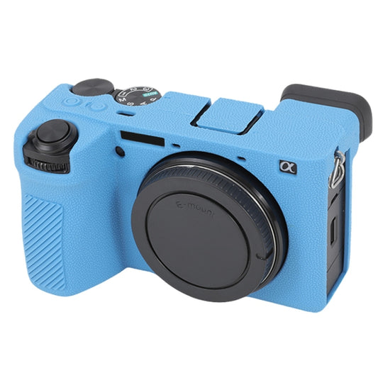 For Sony ILCE-6700 / A6700 Litchi Texture Soft Silicone Protective Case(Blue) - Protective Case by PMC Jewellery | Online Shopping South Africa | PMC Jewellery | Buy Now Pay Later Mobicred