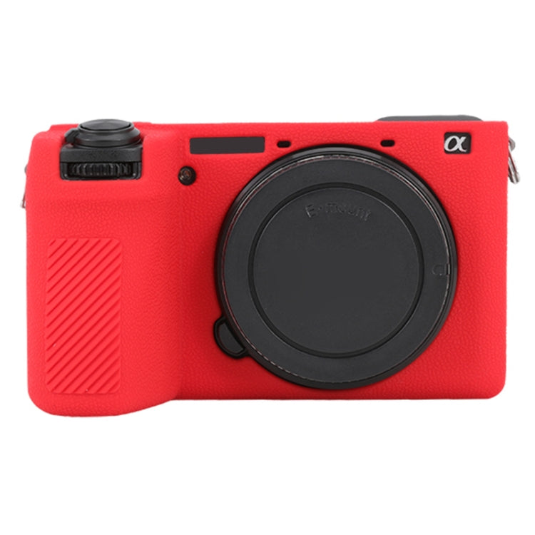 For Sony ILCE-6700 / A6700 Litchi Texture Soft Silicone Protective Case(Red) - Protective Case by PMC Jewellery | Online Shopping South Africa | PMC Jewellery