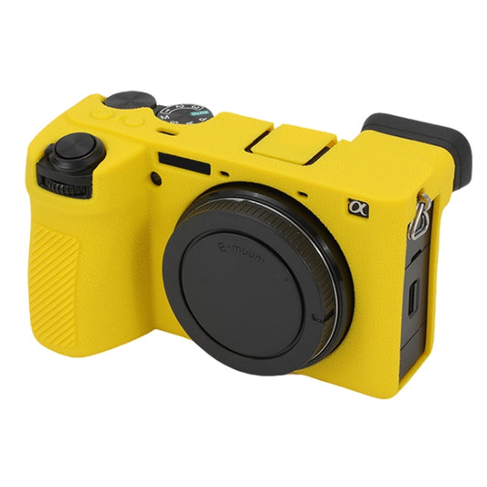 For Sony ILCE-6700 / A6700 Litchi Texture Soft Silicone Protective Case(Yellow) - Protective Case by PMC Jewellery | Online Shopping South Africa | PMC Jewellery | Buy Now Pay Later Mobicred