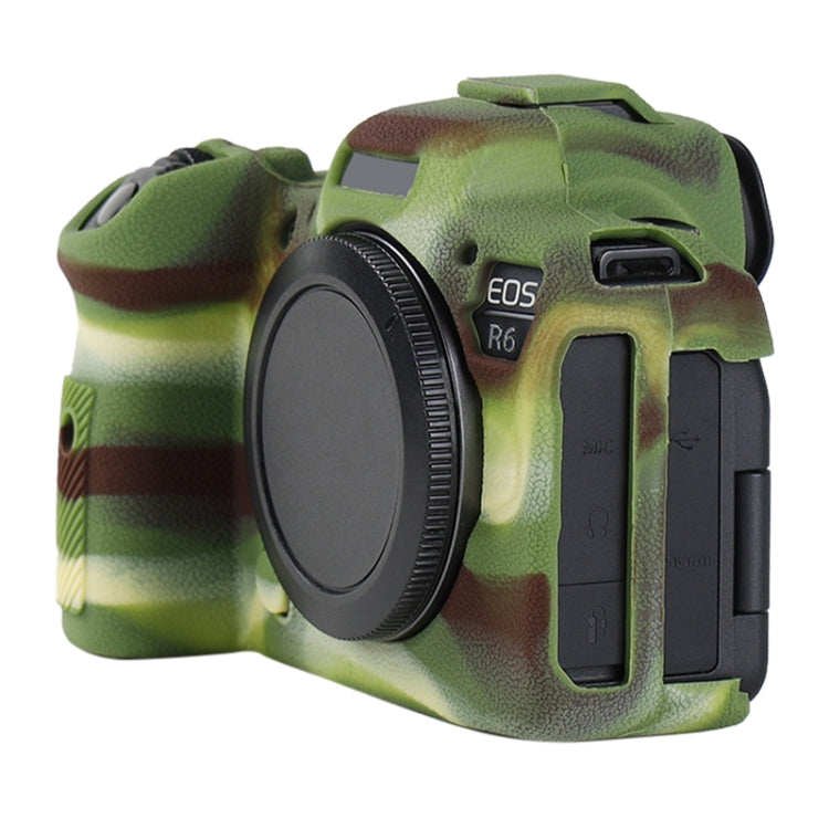 For Canon EOS R6 Mark II Litchi Texture Soft Silicone Protective Case(Camouflage) - Protective Case by PMC Jewellery | Online Shopping South Africa | PMC Jewellery