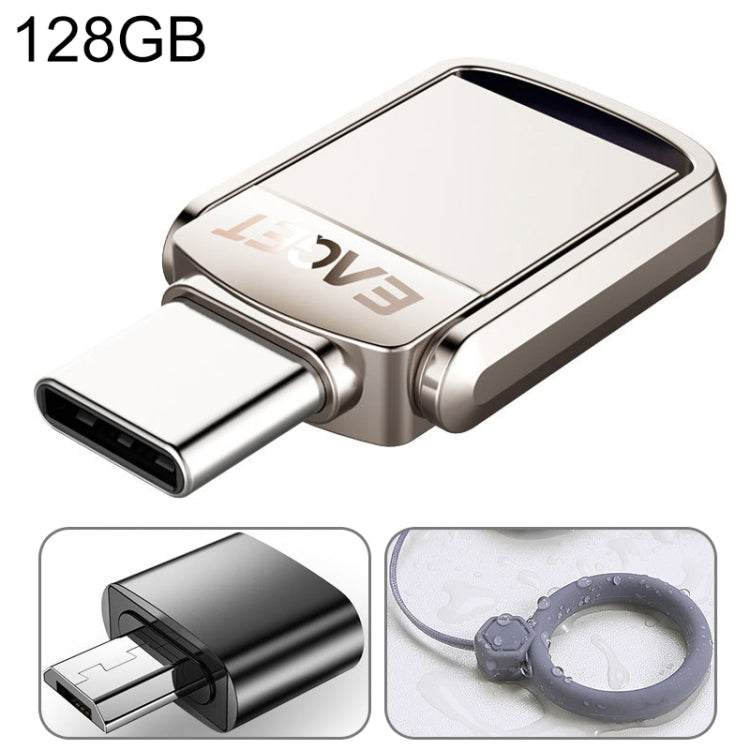 EAGET 128G USB 3.1 + USB-C Interface Metal Twister Flash U Disk, with Micro USB Adapter & Lanyard - USB Flash Drives by EAGET | Online Shopping South Africa | PMC Jewellery | Buy Now Pay Later Mobicred