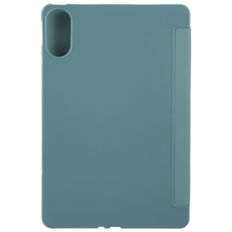 For Huawei MatePad SE 11 2024 Tri-fold Silicone Leather Tablet Case(Dark Green) - Huawei by PMC Jewellery | Online Shopping South Africa | PMC Jewellery | Buy Now Pay Later Mobicred