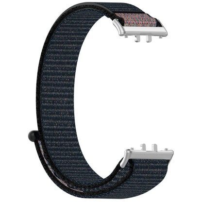 For Samsung Galaxy Fit 3 Nylon Loop Hook and Loop Fastener Watch Band(Official Black) - Watch Bands by PMC Jewellery | Online Shopping South Africa | PMC Jewellery