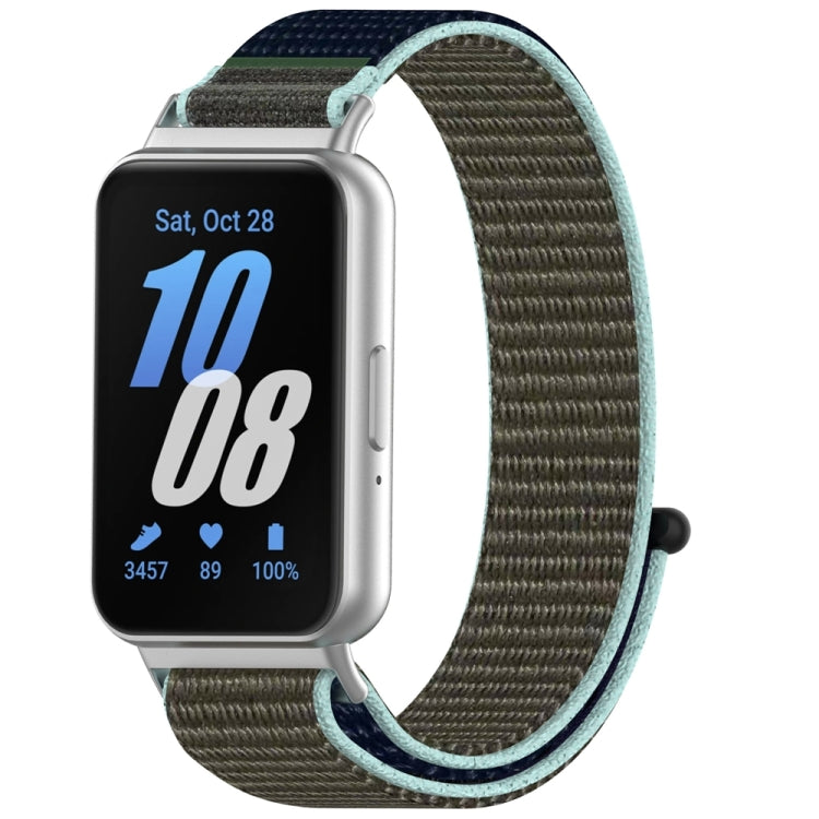 For Samsung Galaxy Fit 3 Nylon Loop Hook and Loop Fastener Watch Band(Grey Blue) - Watch Bands by PMC Jewellery | Online Shopping South Africa | PMC Jewellery