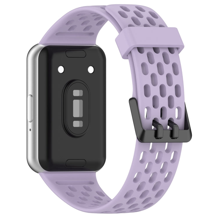 For Samsung Galaxy Fit 3 Hole Style Dual Buckle Silicone Watch Band(Purple) - Watch Bands by PMC Jewellery | Online Shopping South Africa | PMC Jewellery