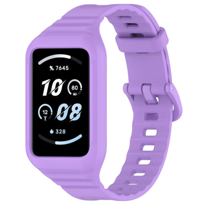 For Honor Band 9 Armor Integrated Silicone Watch Band(Purple) - Watch Bands by PMC Jewellery | Online Shopping South Africa | PMC Jewellery