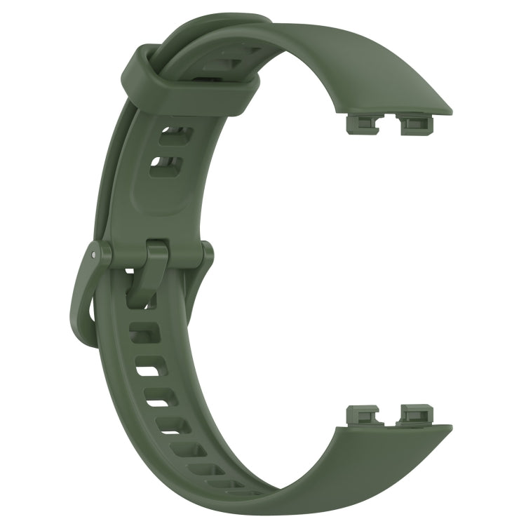 For Huawei Band 9 / 9 NFC Solid Color Colorful Buckle Silicone Watch Band(Dark Green) - Watch Bands by PMC Jewellery | Online Shopping South Africa | PMC Jewellery