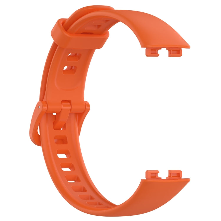 For Huawei Band 10 / 9 / 8 Solid Color Colorful Buckle Silicone Watch Band(Orange) - Watch Bands by PMC TechLife | Online Shopping South Africa | PMC TechLife | Buy Now Pay Later Mobicred