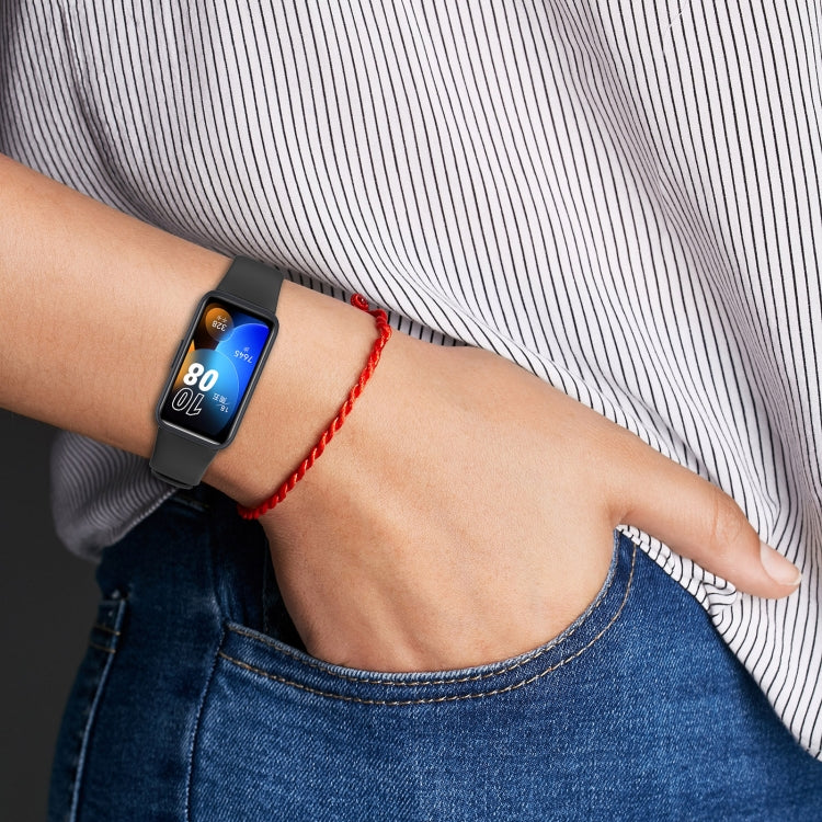 For Huawei Band 10 / 9 / 8 Solid Color Colorful Buckle Silicone Watch Band(Orange) - Watch Bands by PMC TechLife | Online Shopping South Africa | PMC TechLife | Buy Now Pay Later Mobicred