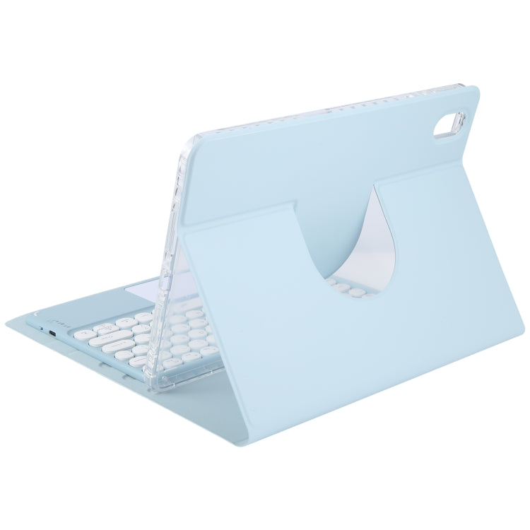 For Huawei MatePad 11 2023 / 2021 Round Button Bluetooth Keyboard Rotatable Holder Leather Case with Touchpad(Sky Blue) - Huawei Keyboard by PMC TechLife | Online Shopping South Africa | PMC TechLife