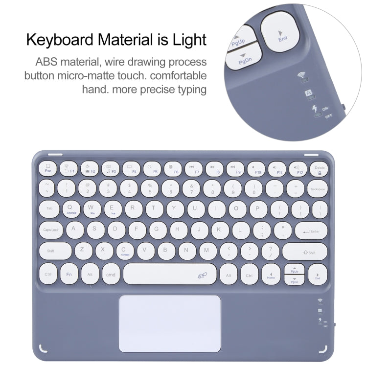 For Huawei MatePad 11 2023 / 2021 Round Button Bluetooth Keyboard Rotatable Holder Leather Case with Touchpad(Lavender Purple) - Huawei Keyboard by PMC TechLife | Online Shopping South Africa | PMC TechLife