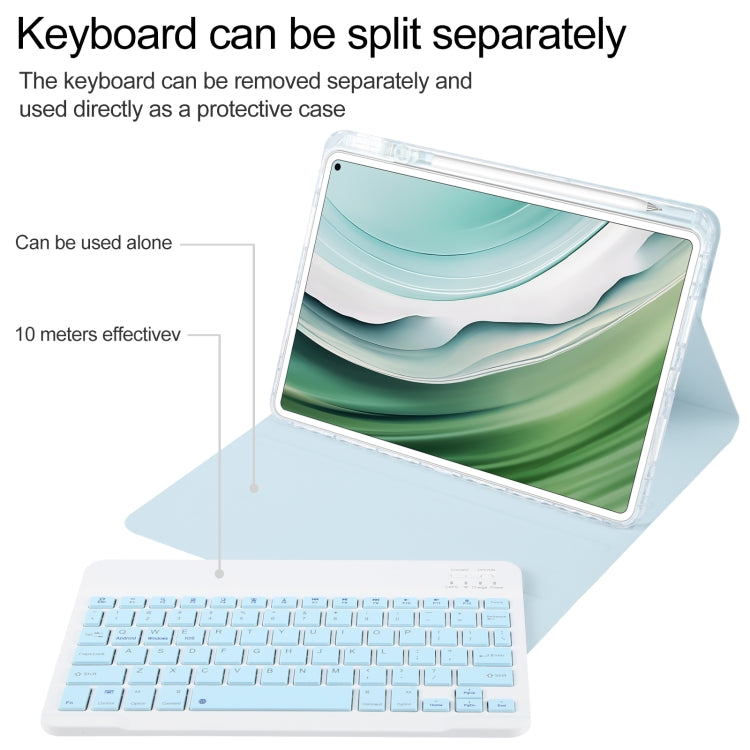 For Huawei MatePad Pro 11 2024 / 2022 Square Button Bluetooth Keyboard Rotatable Holder Leather Case(Sky Blue) - Huawei Keyboard by PMC TechLife | Online Shopping South Africa | PMC TechLife