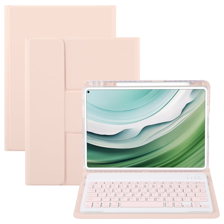 For Huawei MatePad Pro 11 2024 / 2022 Square Button Bluetooth Keyboard Rotatable Holder Leather Case(Rose Gold) - Huawei Keyboard by PMC TechLife | Online Shopping South Africa | PMC TechLife