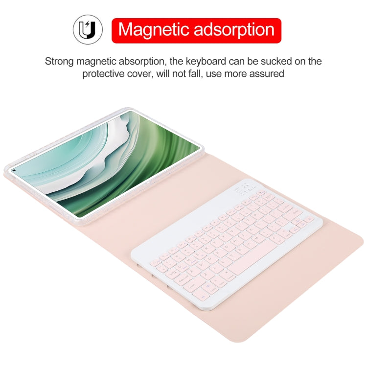 For Huawei MatePad Pro 11 2024 / 2022 Square Button Bluetooth Keyboard Rotatable Holder Leather Case(Rose Gold) - Huawei Keyboard by PMC TechLife | Online Shopping South Africa | PMC TechLife