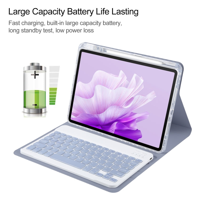 For Huawei MatePad Air 11.5 Square Button Bluetooth Keyboard Rotatable Holder Leather Case(Lavender Purple) - Huawei Keyboard by PMC TechLife | Online Shopping South Africa | PMC TechLife