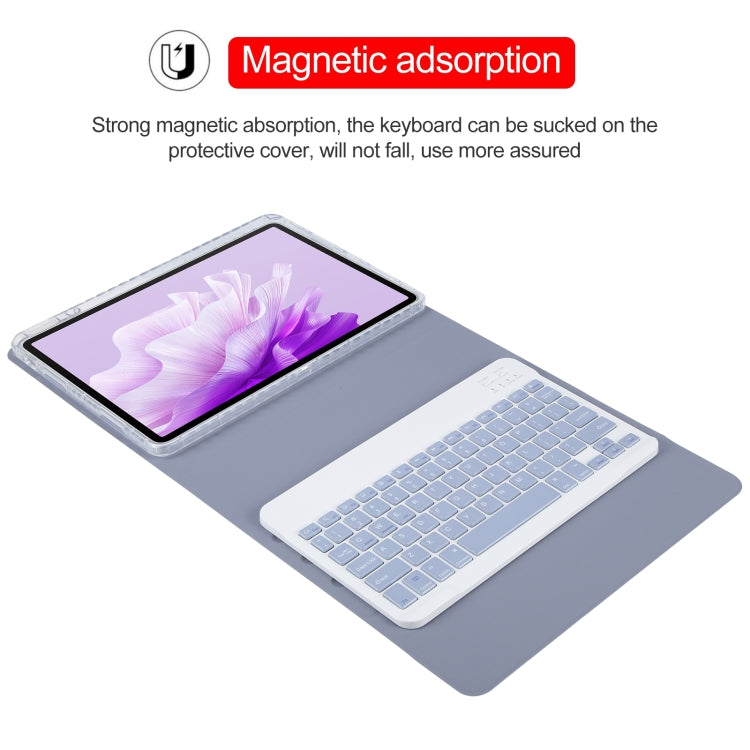For Huawei MatePad Air 11.5 Square Button Bluetooth Keyboard Rotatable Holder Leather Case(Lavender Purple) - Huawei Keyboard by PMC TechLife | Online Shopping South Africa | PMC TechLife