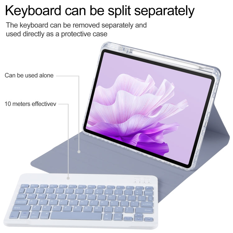 For Huawei MatePad Air 11.5 Square Button Bluetooth Keyboard Rotatable Holder Leather Case(Lavender Purple) - Huawei Keyboard by PMC TechLife | Online Shopping South Africa | PMC TechLife