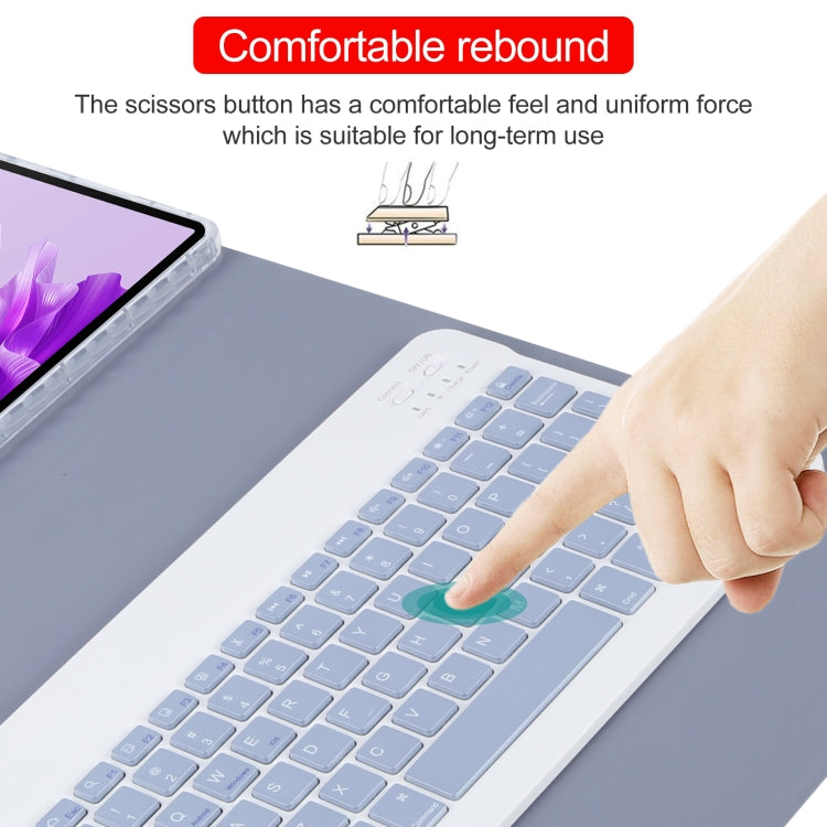 For Huawei MatePad Air 11.5 Square Button Bluetooth Keyboard Rotatable Holder Leather Case(Lavender Purple) - Huawei Keyboard by PMC TechLife | Online Shopping South Africa | PMC TechLife