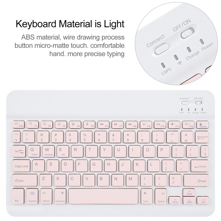 For Huawei MatePad 11 2023 / 2021 Square Button Bluetooth Keyboard Rotatable Holder Leather Case(Rose Gold) - Huawei Keyboard by PMC TechLife | Online Shopping South Africa | PMC TechLife